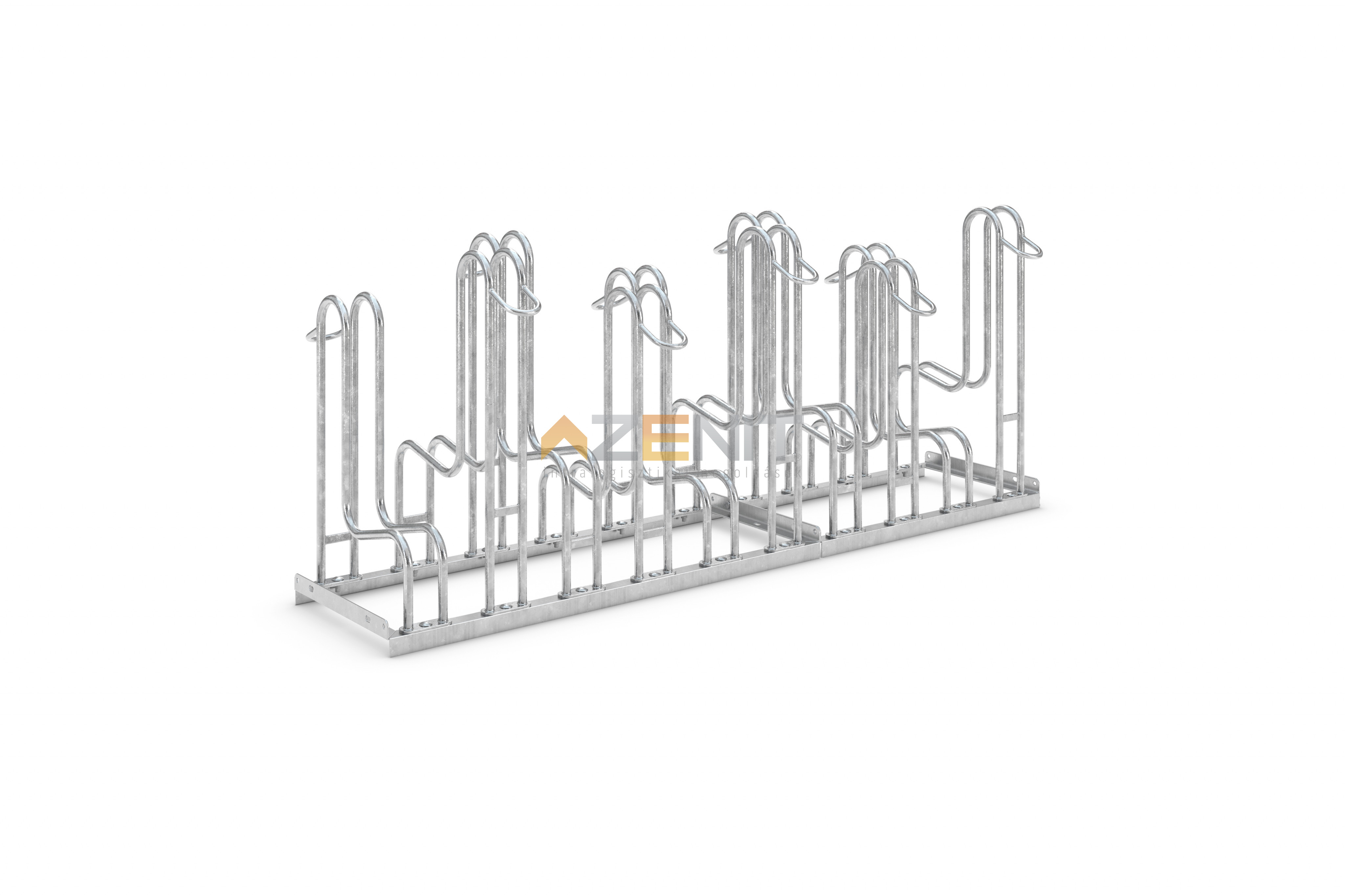 Kengyeles kerékpártároló10 tárolóhellyel 1750 mm hosszú kétoldalas kivitel