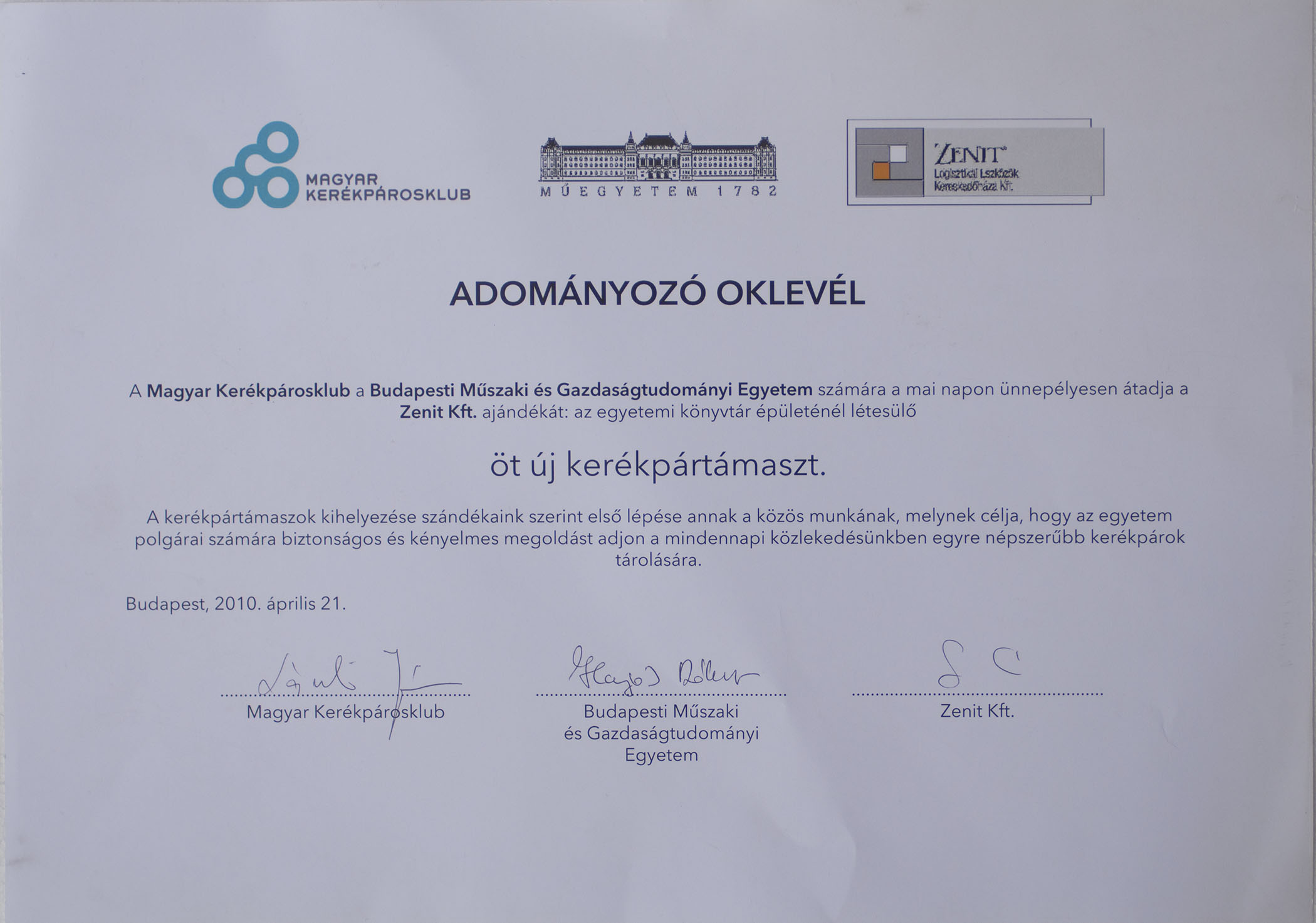 Adományozó oklevél